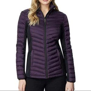 New 32 Degrees Heat Womens Lightweight DK Blackberry Mixed Media Jacket Size XXL
